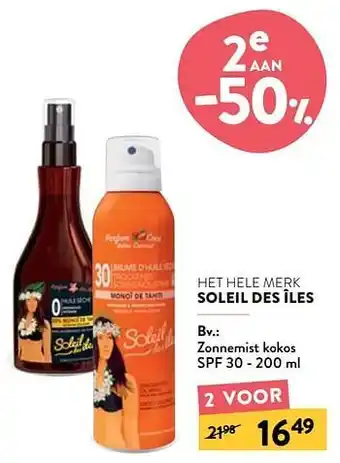 Di Soleil des îles zonnemist kokos spf 30 aanbieding