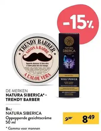 Natura siberica oppeppende gezichtscrème
