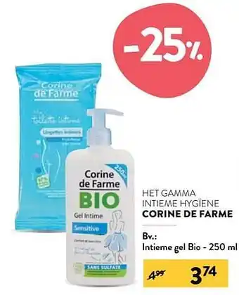 Di Corine de farme intieme gel bio aanbieding