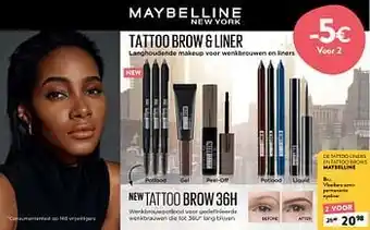 Di Maybelline vloeibare semipermanente eyeliner aanbieding