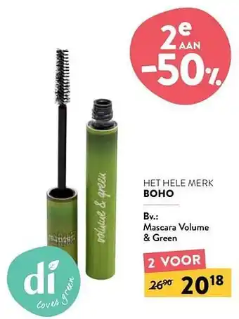 Di Boho mascara volume + green aanbieding
