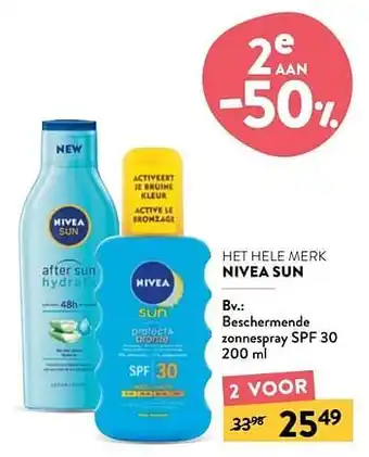 Di Nivea sun beschermende zonnespray spf 30 aanbieding