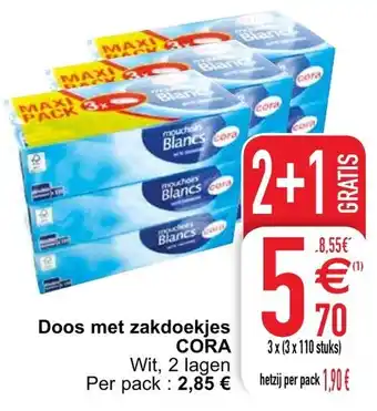 Cora Cora Doos met zakdoekjes aanbieding