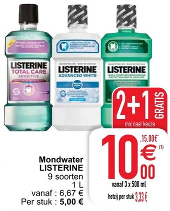 Cora Listerine Mondwater aanbieding