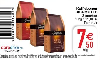Cora Jacqmotte Koffiebonen aanbieding