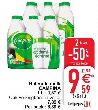 Cora Campina Halfvolle melk aanbieding