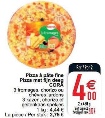 Cora Pizza à pâte fine pizza met fijn deeg cora 1kg aanbieding