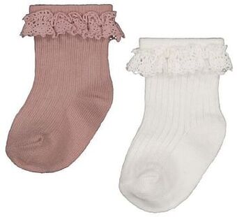 HEMA HEMA Kindersokken Rib Kant - 2 Paar Wit (wit) aanbieding