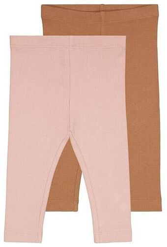 HEMA HEMA Babyleggings Rib - 2 Stuks Bruin (bruin) aanbieding