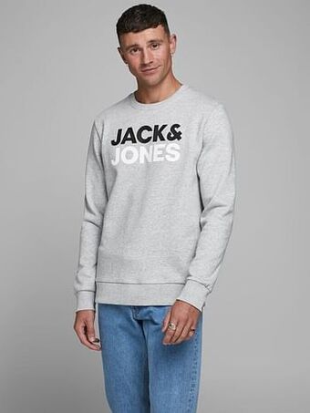 Berca Shoes Jack & Jones Trui Jack&jones Trui Sweater Met Logo - Grijs aanbieding