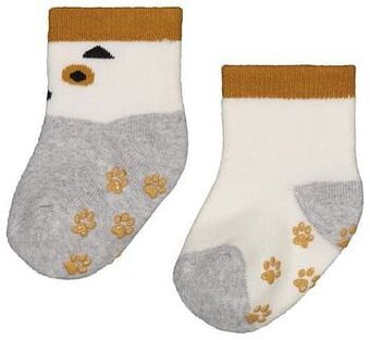 HEMA HEMA Babysokken Hond - 2 Paar Grijs (grijs) aanbieding