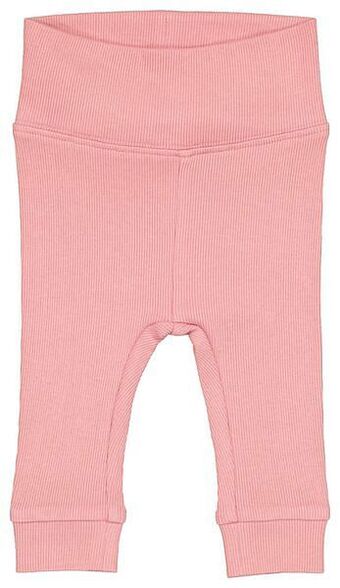 HEMA HEMA Baby Broek Rib Met Bamboe Roze (roze) aanbieding