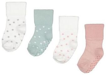 HEMA HEMA Babysokken Met Bamboe - 4 Paar Roze (roze) aanbieding