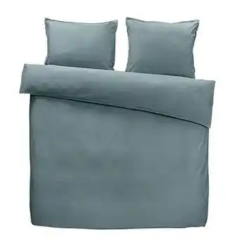 Leen Bakker Easy dekbedovertrek Ryan - grijsblauw - 240x200 cm - Leen Bakker aanbieding