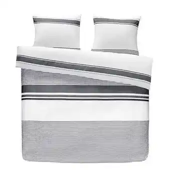 Leen Bakker Royal dekbedovertrek Sivan - zwart/wit - 240x250 cm - Leen Bakker aanbieding