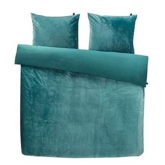 Leen Bakker At Home by Beddinghouse dekbedovertrek Tender - blauwgroen - 240x200/220 cm - Leen Bakker aanbieding