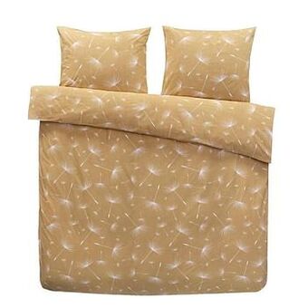 Leen Bakker Comfort dekbedovertrek Myra - okergeel - 240x200/220 cm - Leen Bakker aanbieding