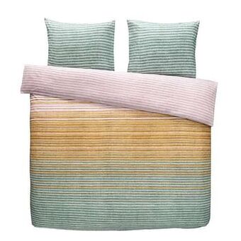 Leen Bakker Comfort dekbedovertrek Bobbi - groen - 200x200/220 cm - Leen Bakker aanbieding