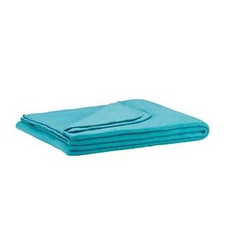 Leen Bakker Fleeceplaid Basic - zeegroen - 125x150 cm - Leen Bakker aanbieding