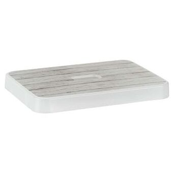 Leen Bakker Sigma home opbergdeksel 13 liter - grijs/wit - 3,5x34x24 cm - Leen Bakker aanbieding