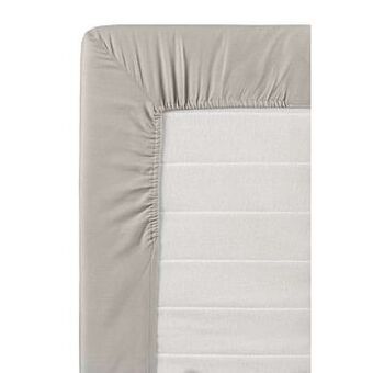 Leen Bakker Hoeslaken topdekmatras percale katoen - grijs - 180x220 cm - Leen Bakker aanbieding