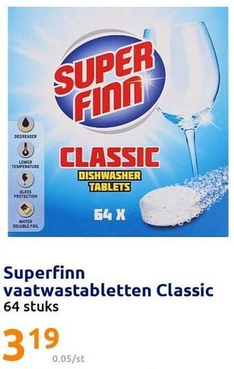 Action Superfinn vaatwastabletten classic aanbieding