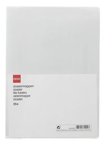 HEMA HEMA 25-pak Dossiermappen A4 aanbieding