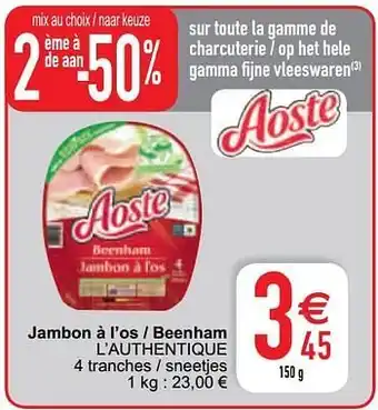 Cora Jambon à l`os - beenham l`authentique 1kg aanbieding