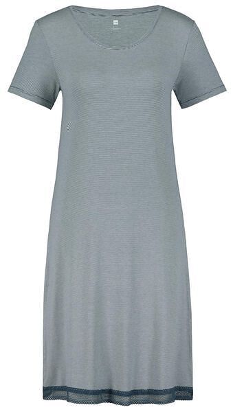 HEMA Dames Nachthemd Flora Viscose Blauw (blauw)