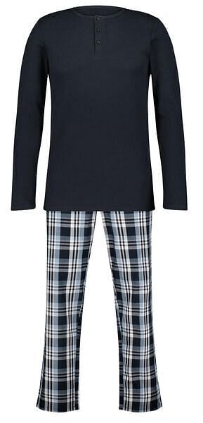 HEMA HEMA Herenpyjama Wafel Poplin Donkerblauw (donkerblauw) aanbieding
