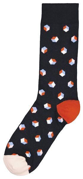 HEMA HEMA Herensokken Kubussen Donkerblauw (donkerblauw) aanbieding