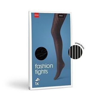 HEMA HEMA Fashionpanty Streep 50 Denier Zwart (zwart) aanbieding