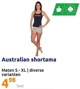 Action Australian shortama aanbieding