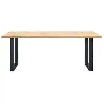 Leen Bakker UMIX eettafel Houston U-poot - 75x200x100 cm - eiken/zwart - Leen Bakker aanbieding