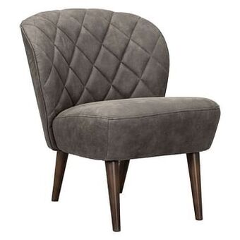 Leen Bakker Fauteuil Vita - lederlook - antraciet - Leen Bakker aanbieding