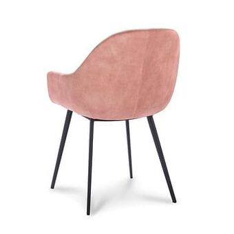 Leen Bakker Eetkamerstoel Cody - fluweel Adore - roze (2 stuks) - Leen Bakker aanbieding