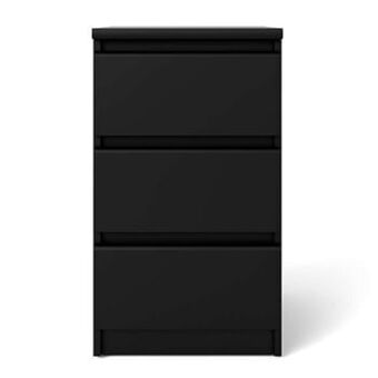 Leen Bakker Ladekast Naia - 3 lades small - mat zwart - 70,1x40,2x50 cm - Leen Bakker aanbieding