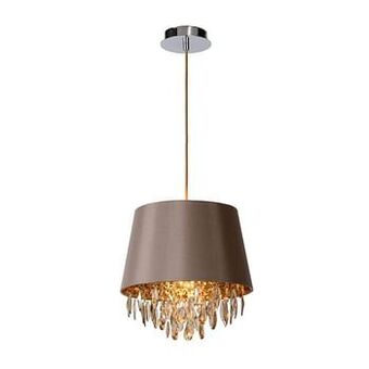 Leen Bakker Lucide hanglamp Dolti - taupe - Ø30,5 cm - Leen Bakker aanbieding