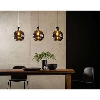 Leen Bakker Lucide hanglamp Julius 3-lichts - gerookt glas - Leen Bakker aanbieding