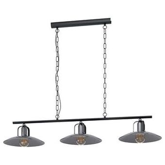 Leen Bakker EGLO hanglamp 3-lichts Kenilworth - nikkelkleur/zwart - Leen Bakker aanbieding