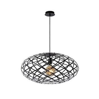 Leen Bakker Lucide hanglamp Wolfram - zwart - Ø65 cm - Leen Bakker aanbieding