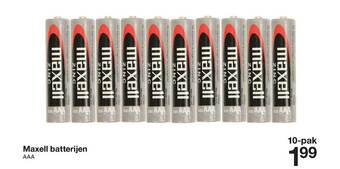 Zeeman Maxell Batterijen aanbieding