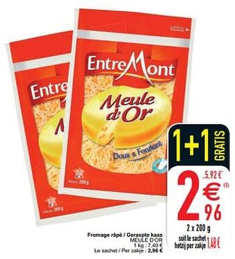 Cora Fromage râpé - geraspte kaas meule d`or 1kg aanbieding