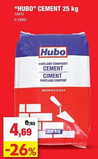 Hubo Hubo cement aanbieding