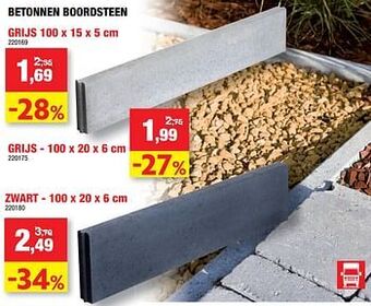 Hubo Betonnen boordsteen grijs aanbieding