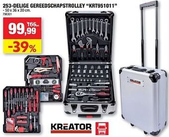 Hubo 253-delige gereedschapstrolley krt951011 aanbieding