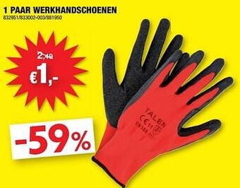 Hubo 1 paar werkhandschoenen aanbieding