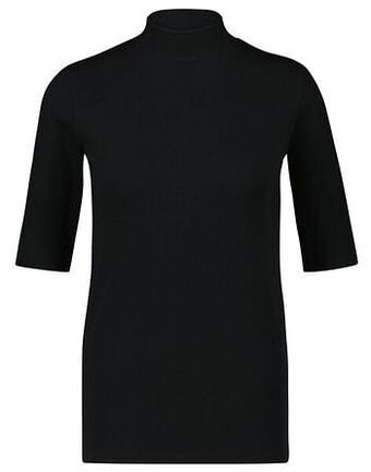 HEMA HEMA Dames T-shirt Clara Rib Zwart (zwart) aanbieding