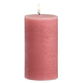 Leen Bakker Sfeer stompkaars Rustiek - roze - 13xØ6,8 cm - Leen Bakker aanbieding