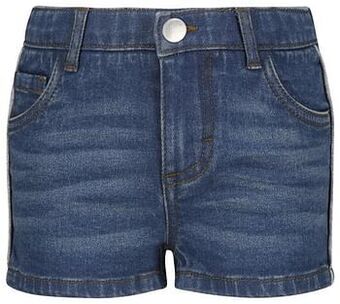 HEMA Kindershort Denim Met Glitterbies Middenblauw (middenblauw)
